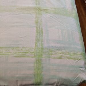 Vintage Queen Fitted Sheet / Blue/Green Pastel / Watercolor